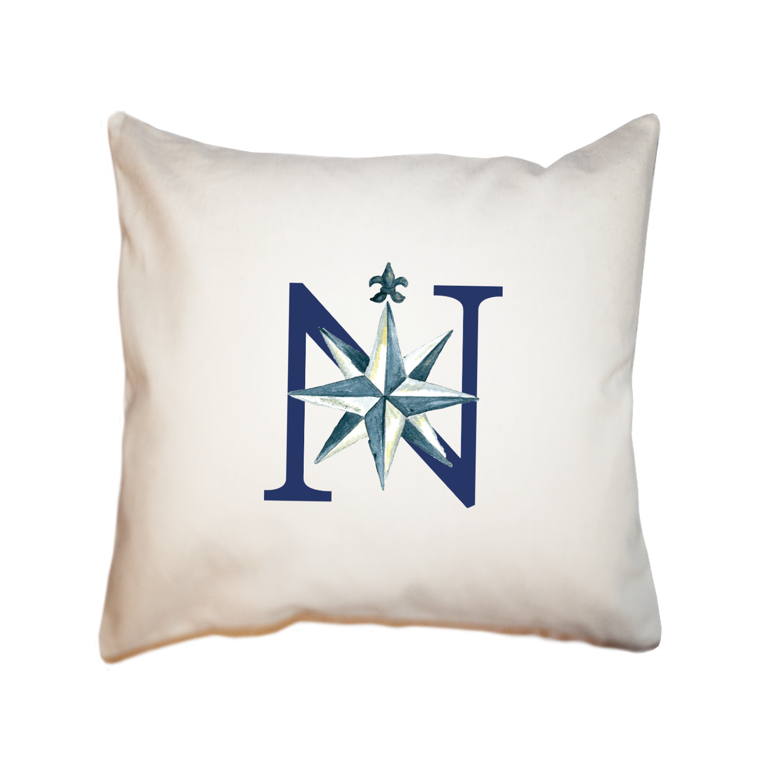 nautical alphabet - N square pillow