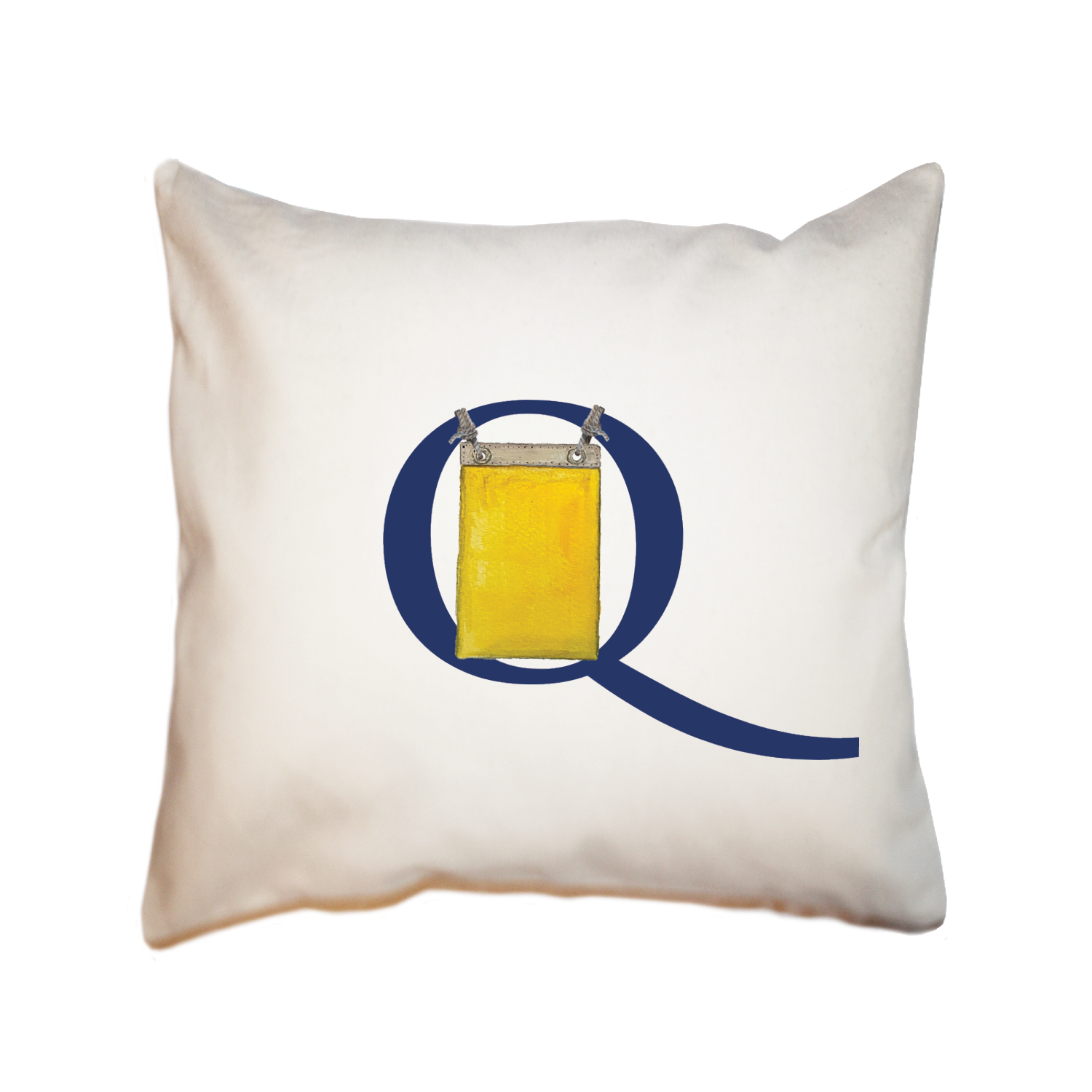nautical alphabet - Q square pillow