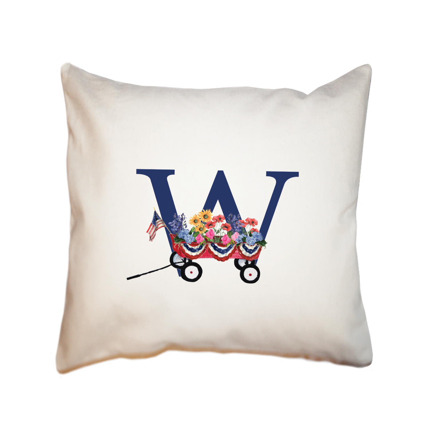 nautical alphabet - W square pillow