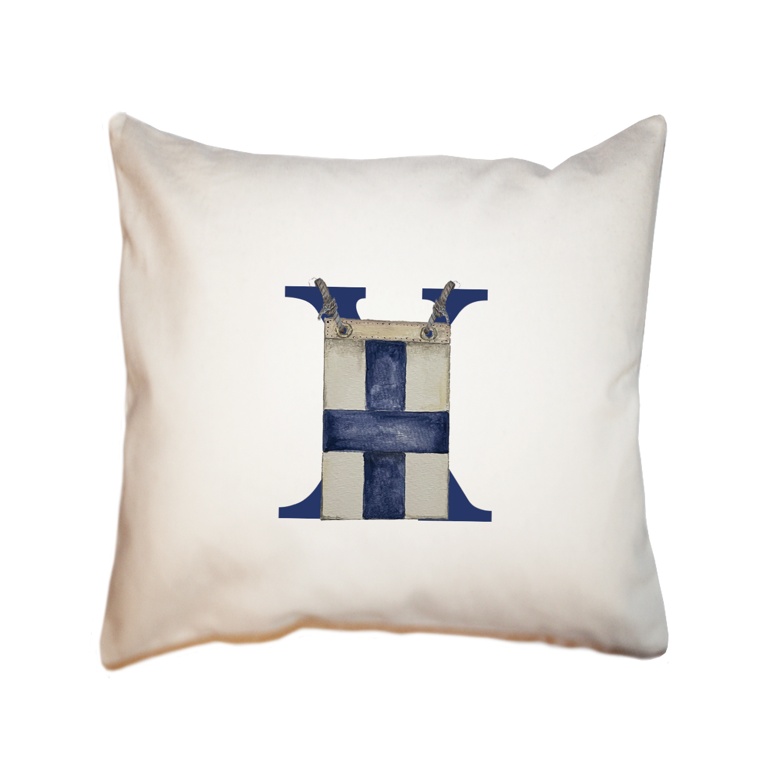 nautical alphabet - X square pillow