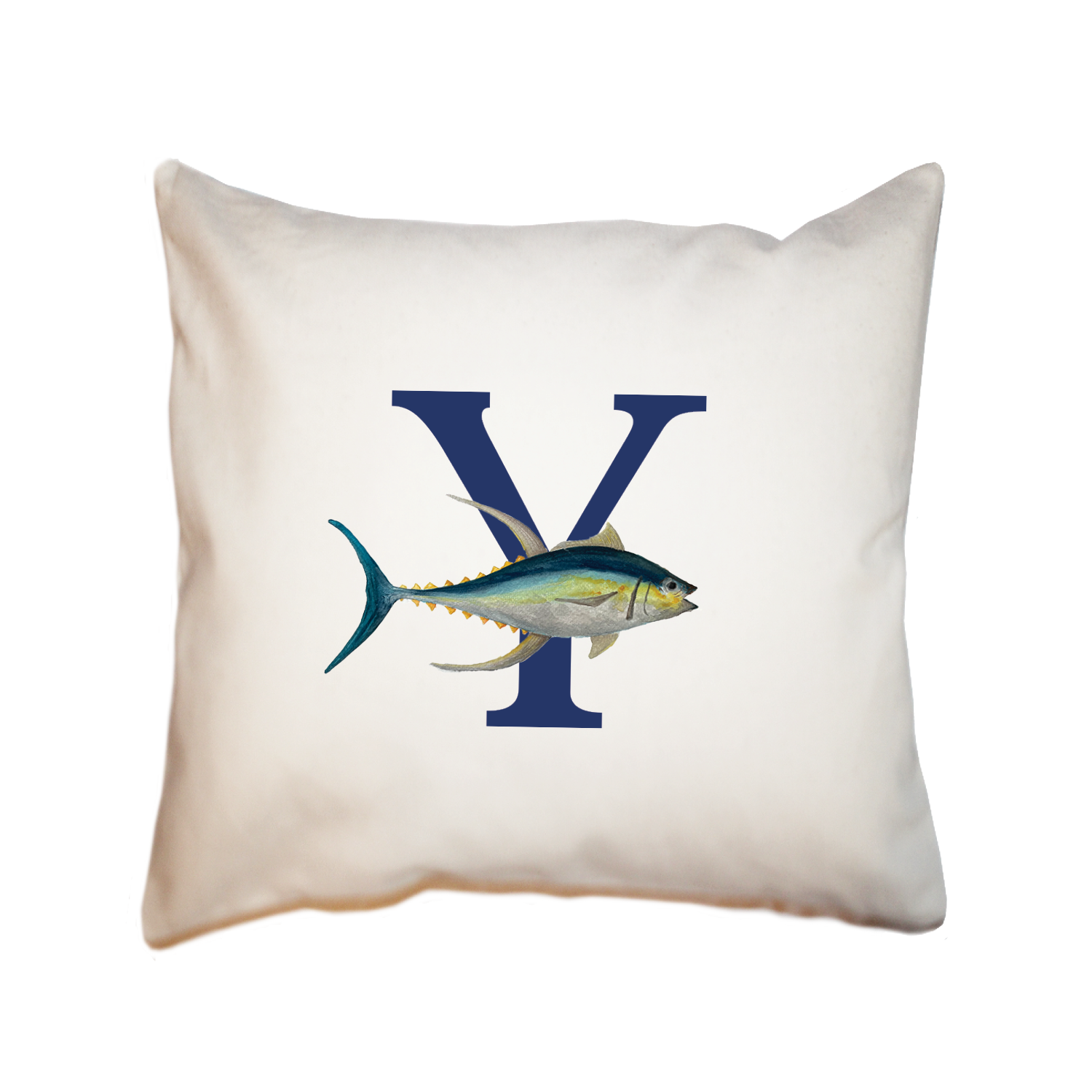 nautical alphabet - Y square pillow