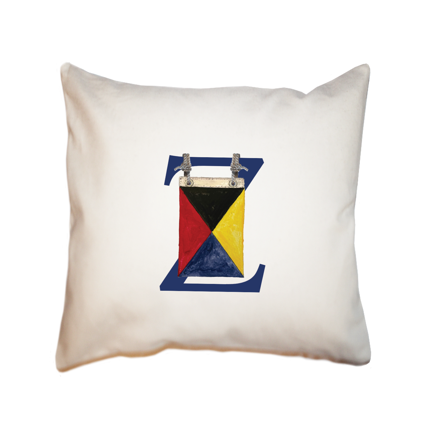 nautical alphabet - Z square pillow