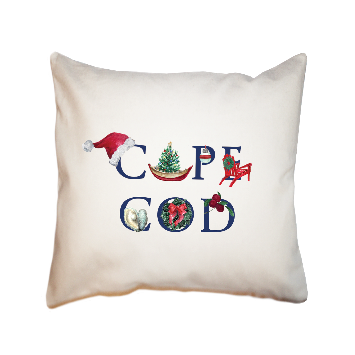 cape cod holiday square pillow