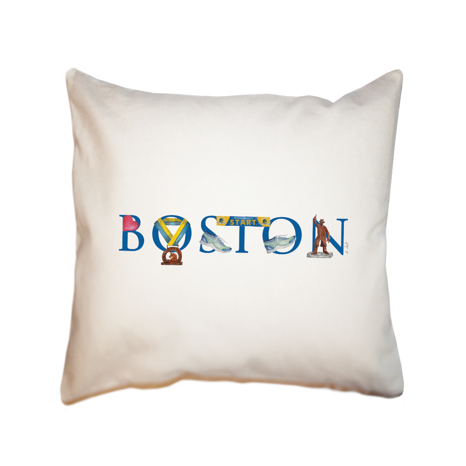 boston marathon version square pillow