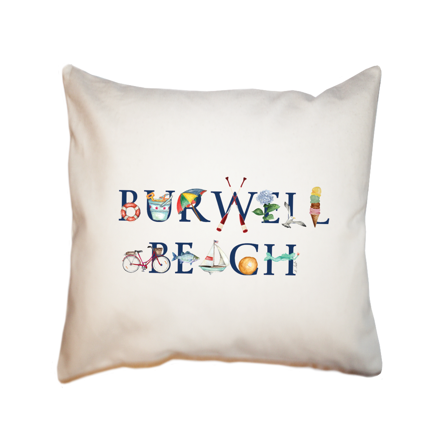 burwell beach square pillow