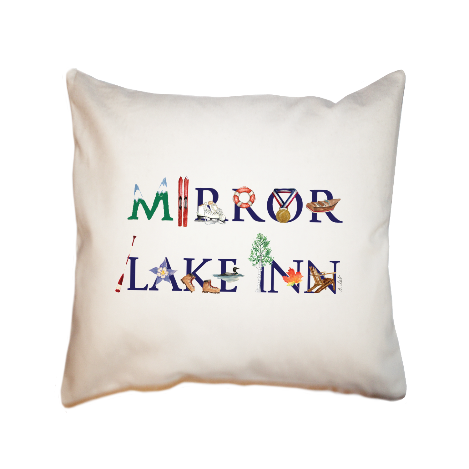 mirror lake inn square pillow