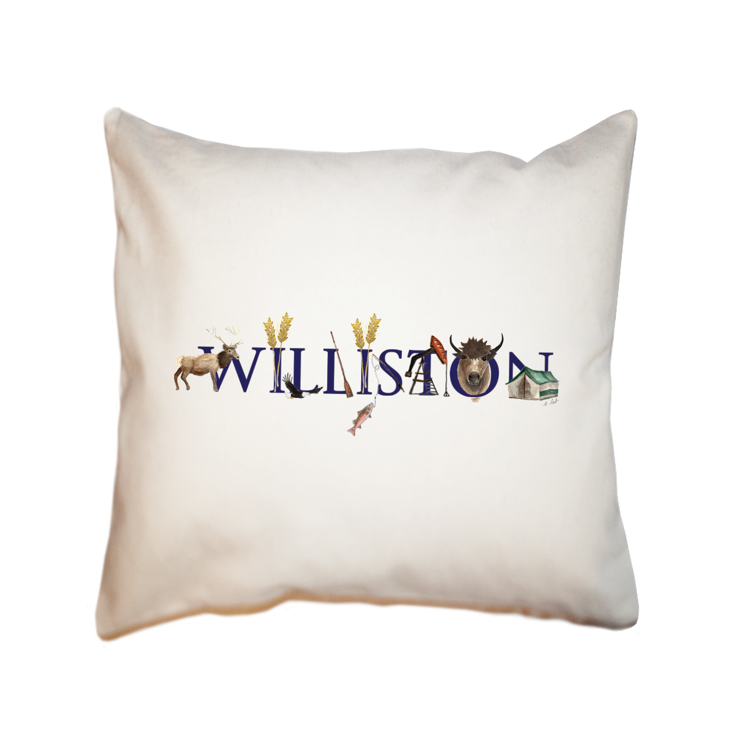 williston nd square pillow