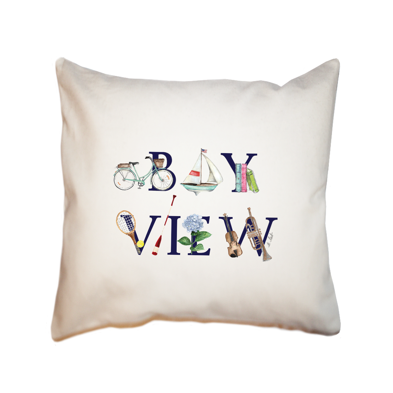 bay view mi square pillow