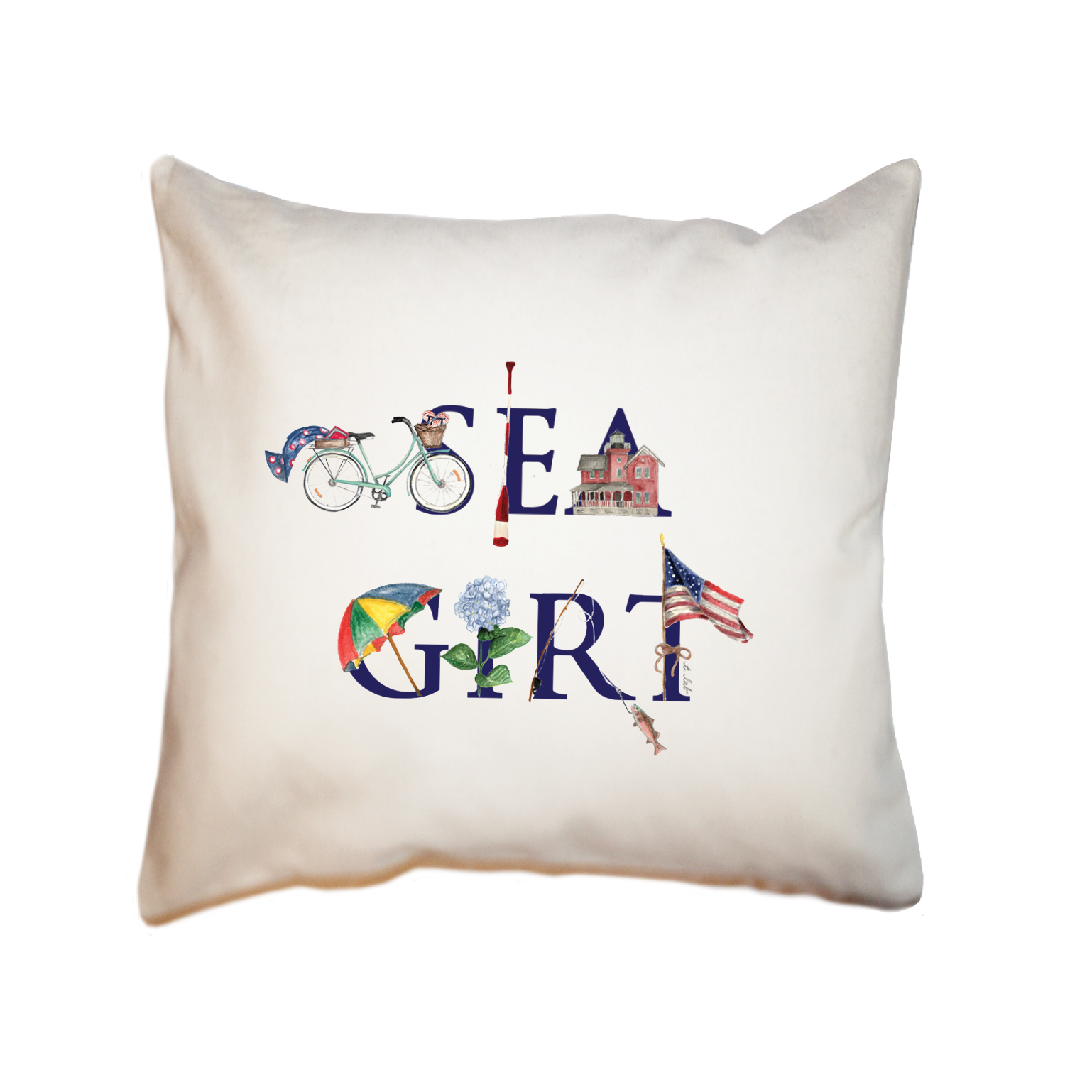 sea girt square pillow