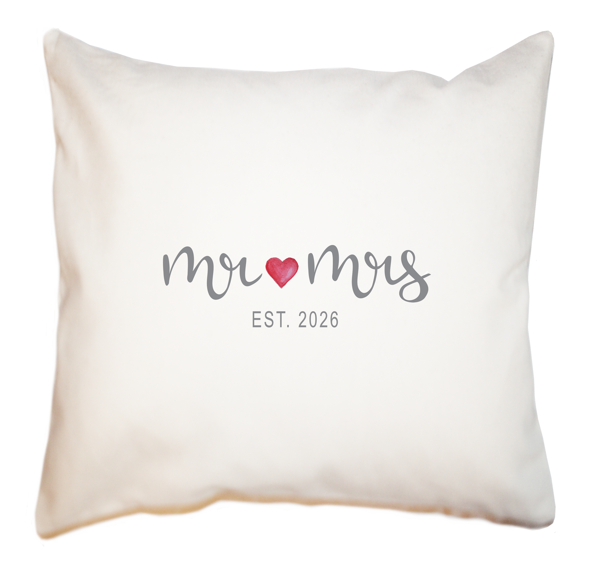 mr and mrs est square pillow