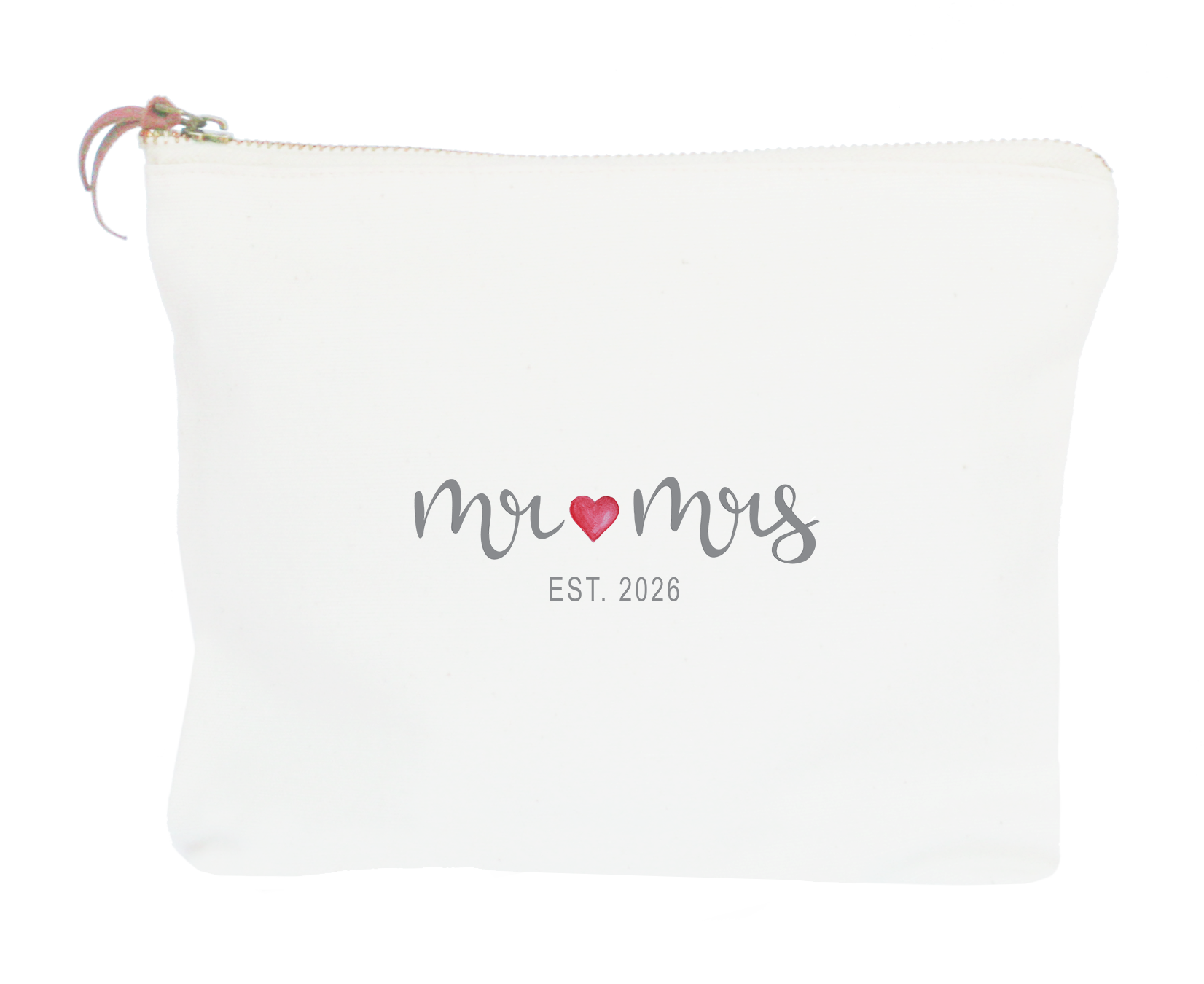 mr and mrs est zipper pouch