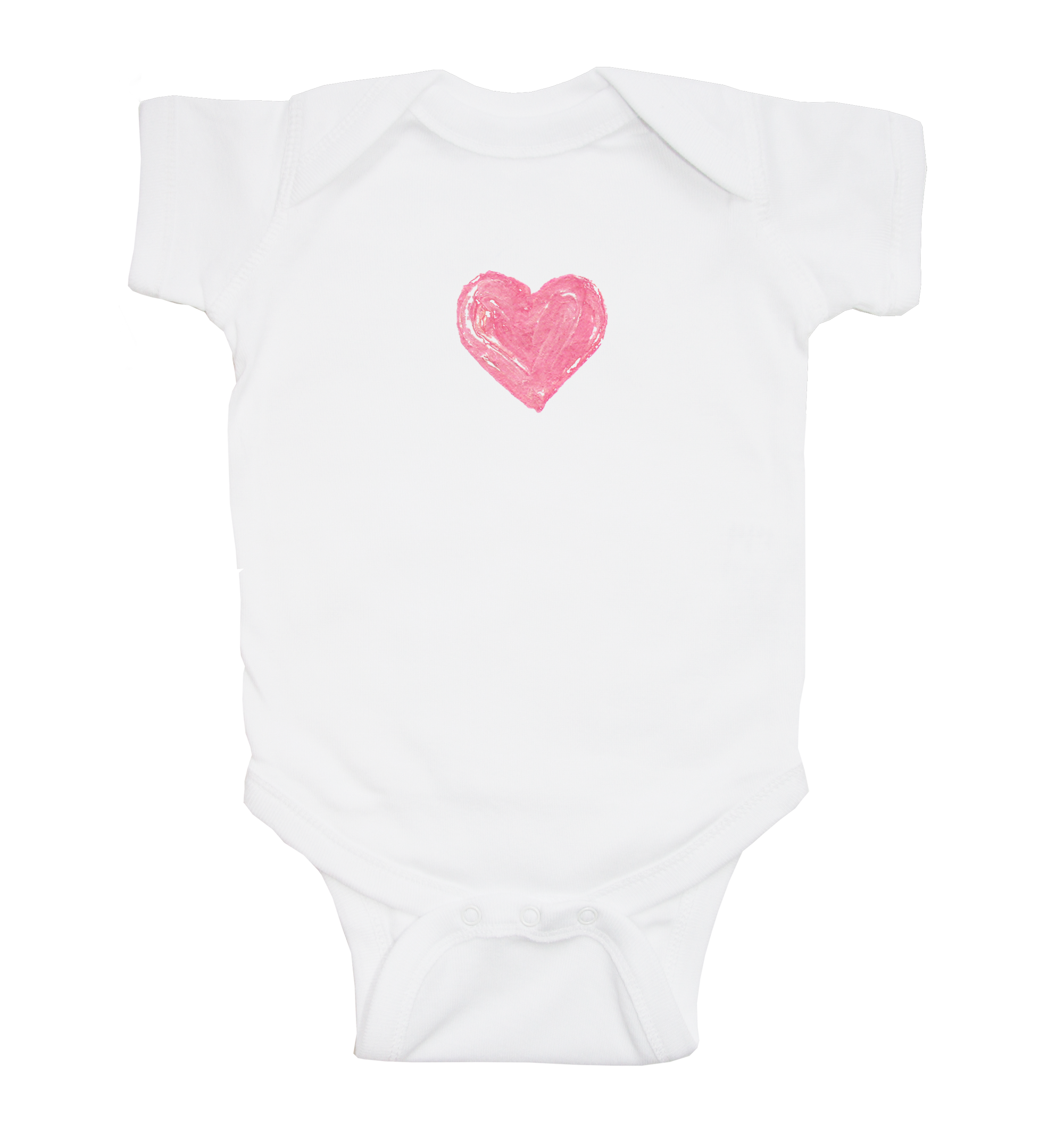 pink heart baby snap up short sleeve