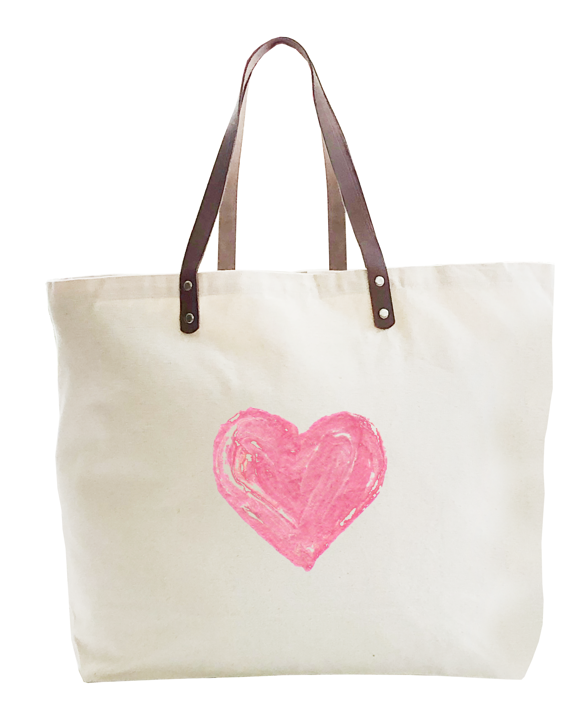 pink heart large tote