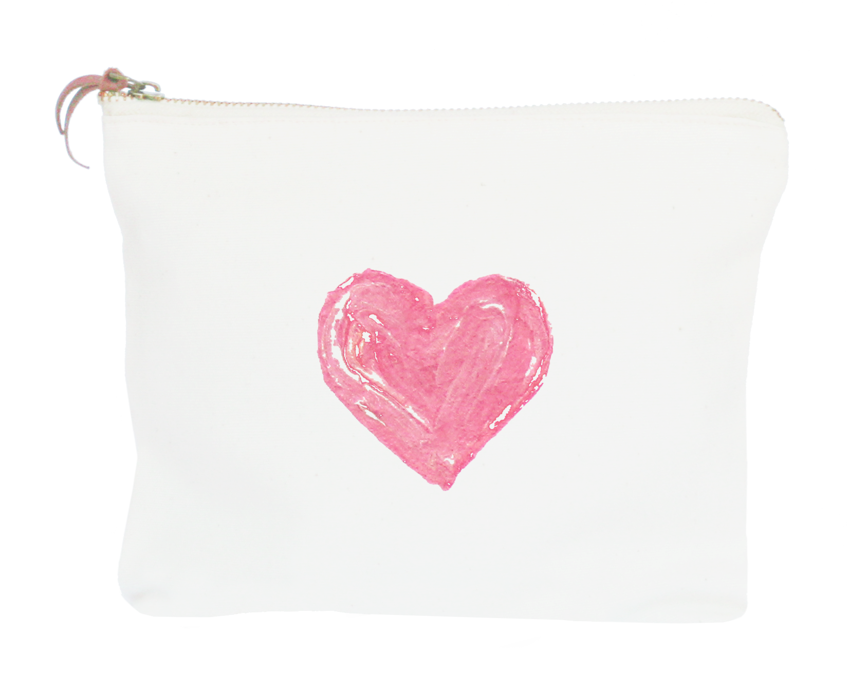 pink heart zipper pouch