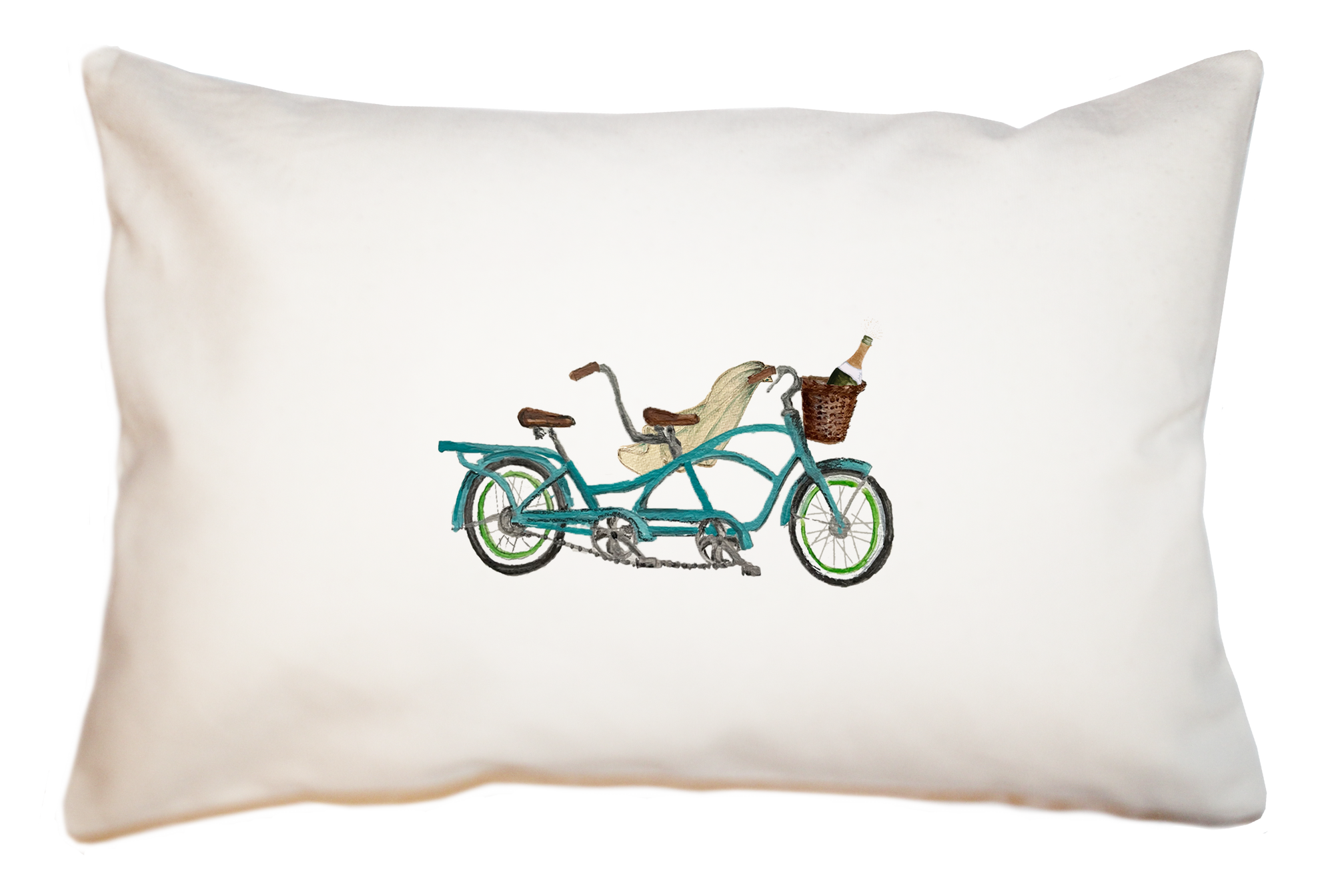 tandem bike wedding large rectangle pillow
