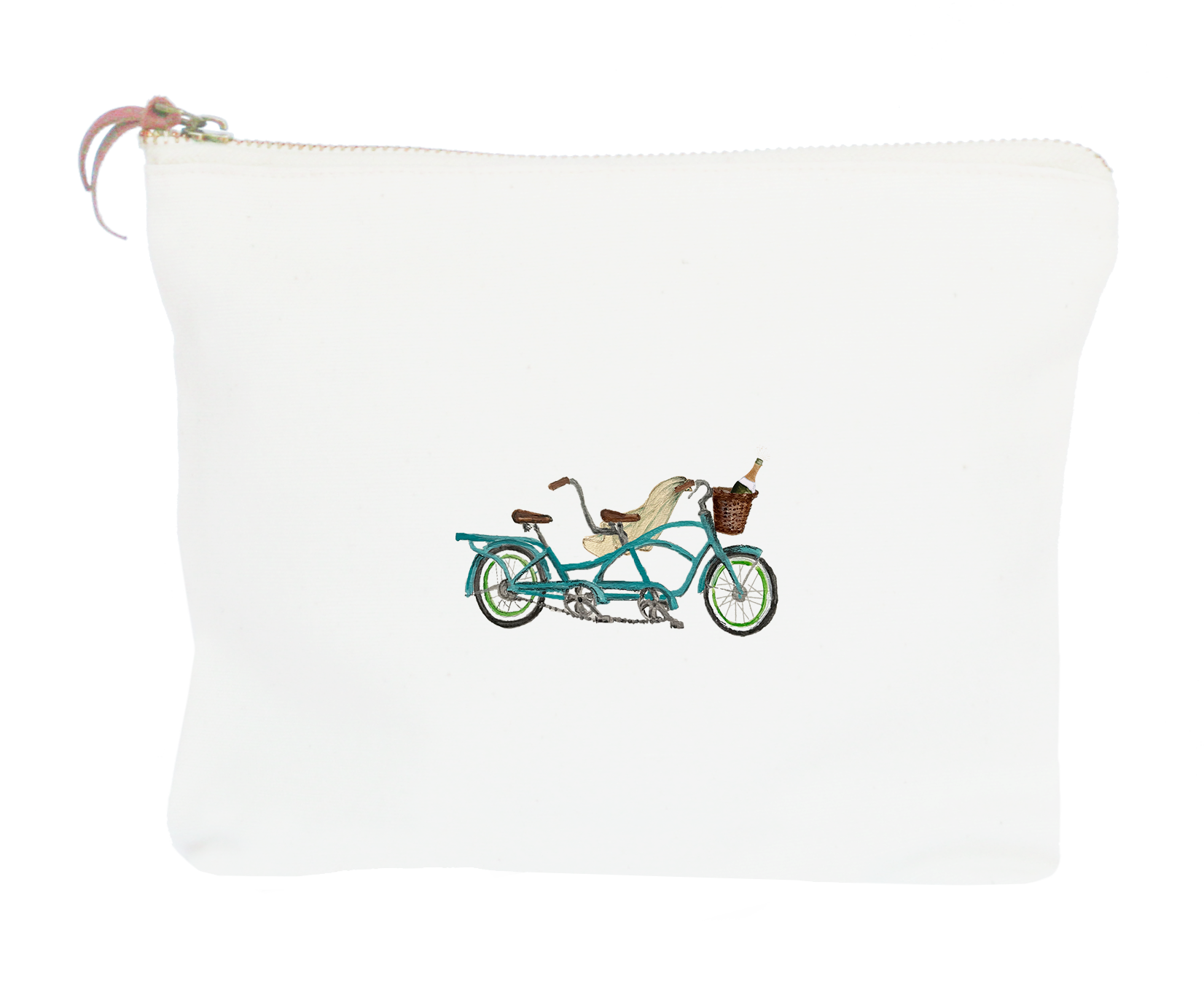 tandem bike wedding zipper pouch