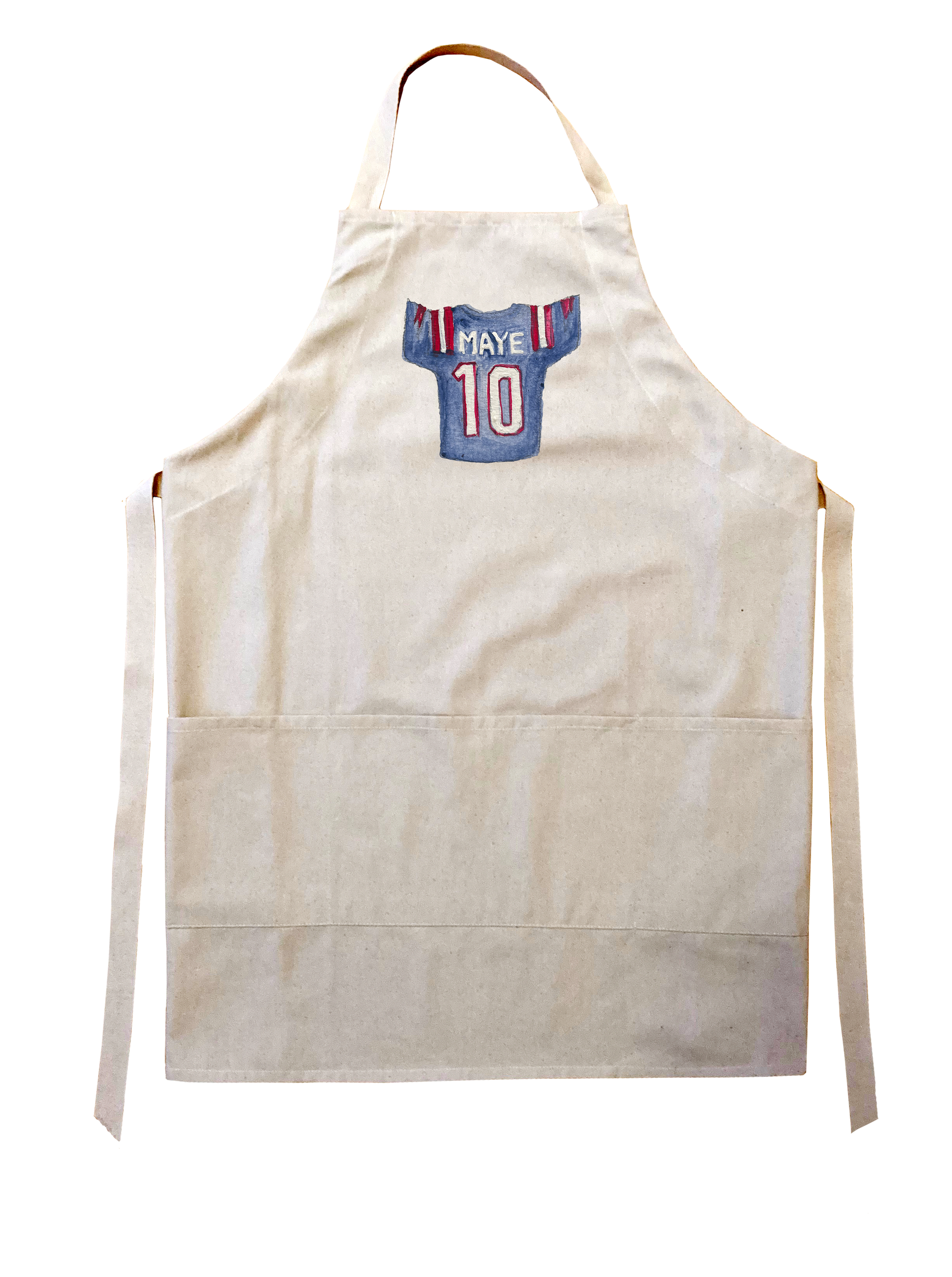 maye blue jersey apron