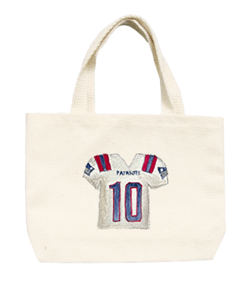 new england white football jersey small tote