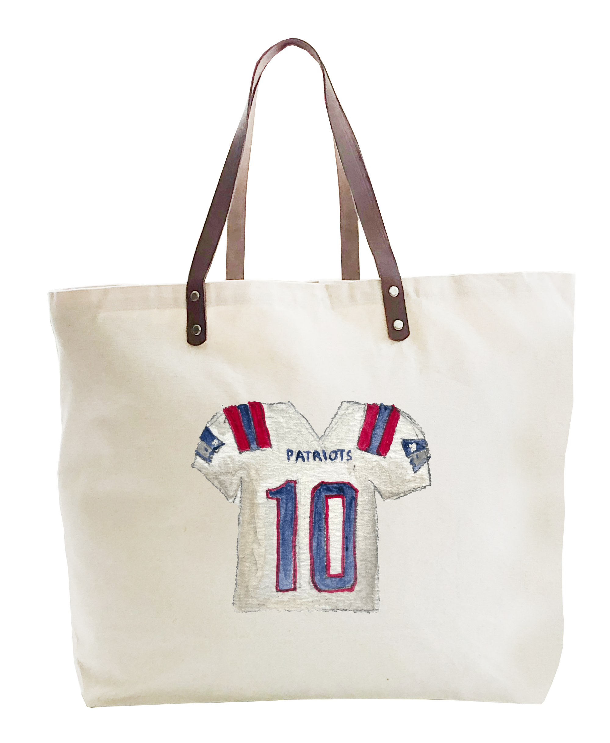 new england white football jersey large tote