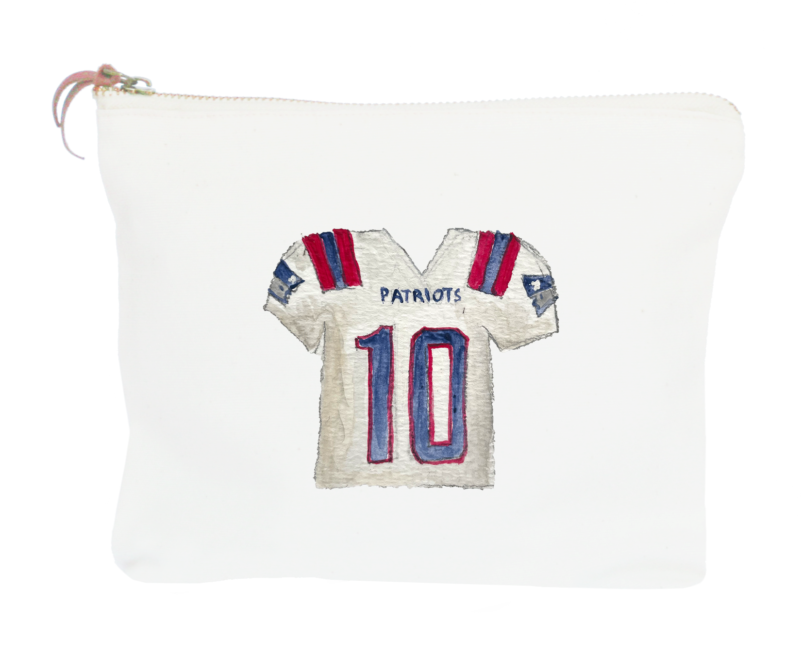new england white football jersey zipper pouch