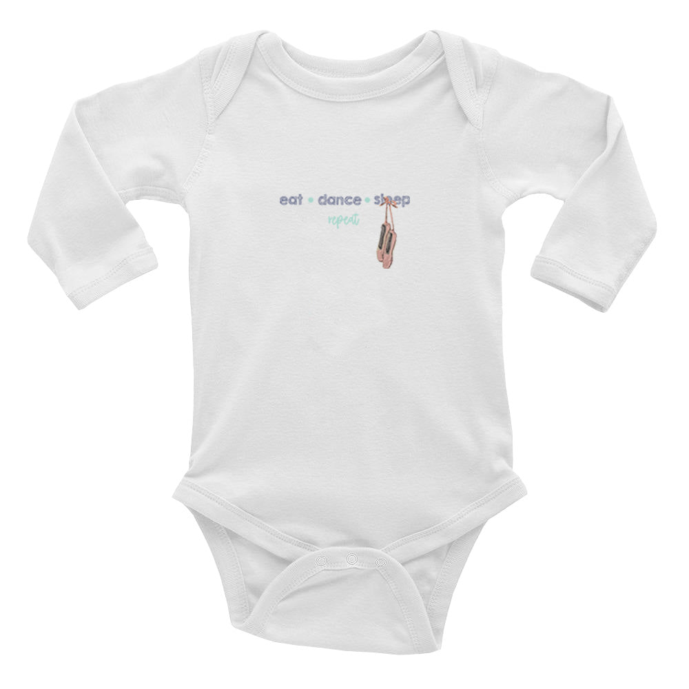 eat dance sleep repeat baby snap up long sleeve