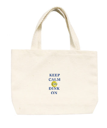 keep calm and dink on with ball small tote