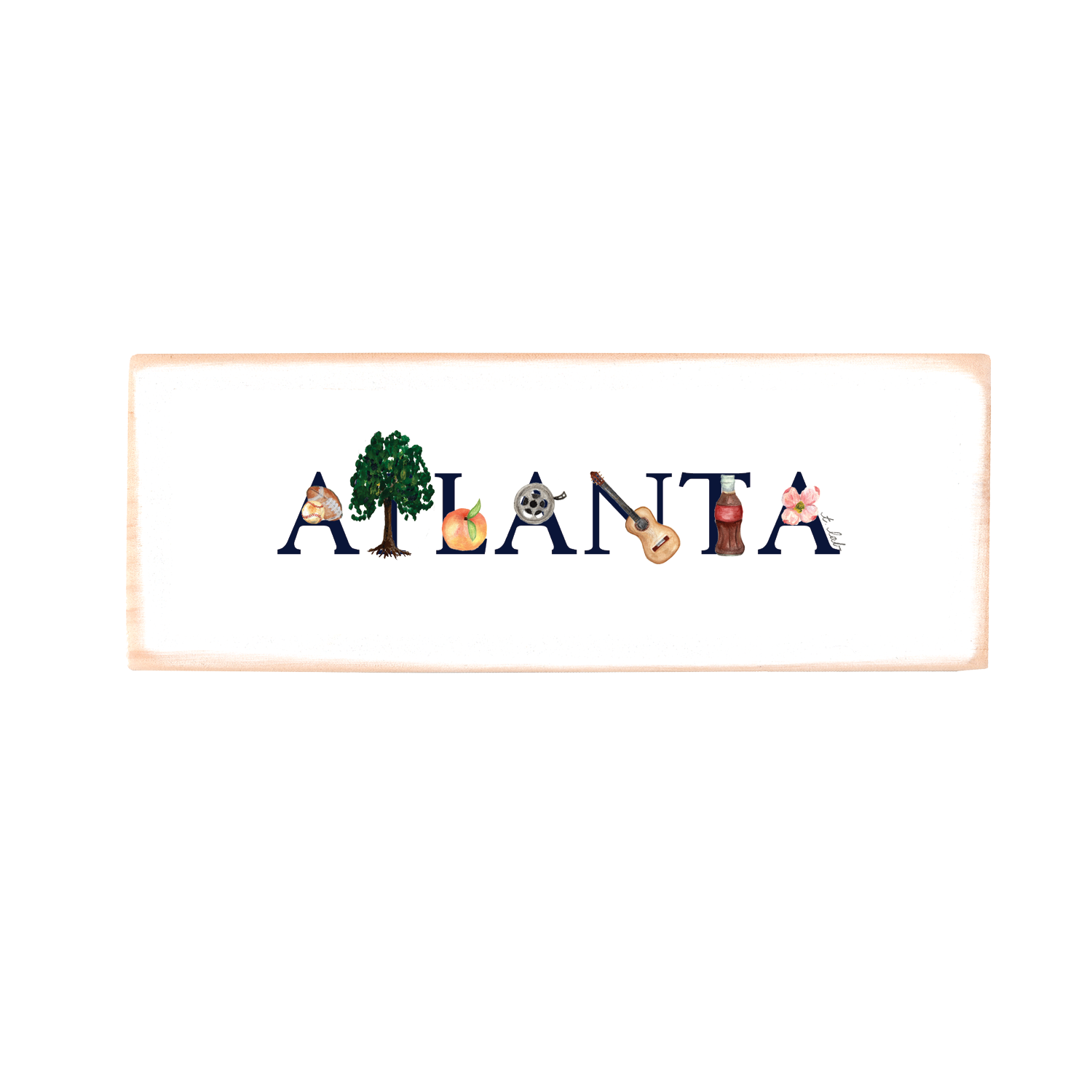 atlanta wood block rectangle