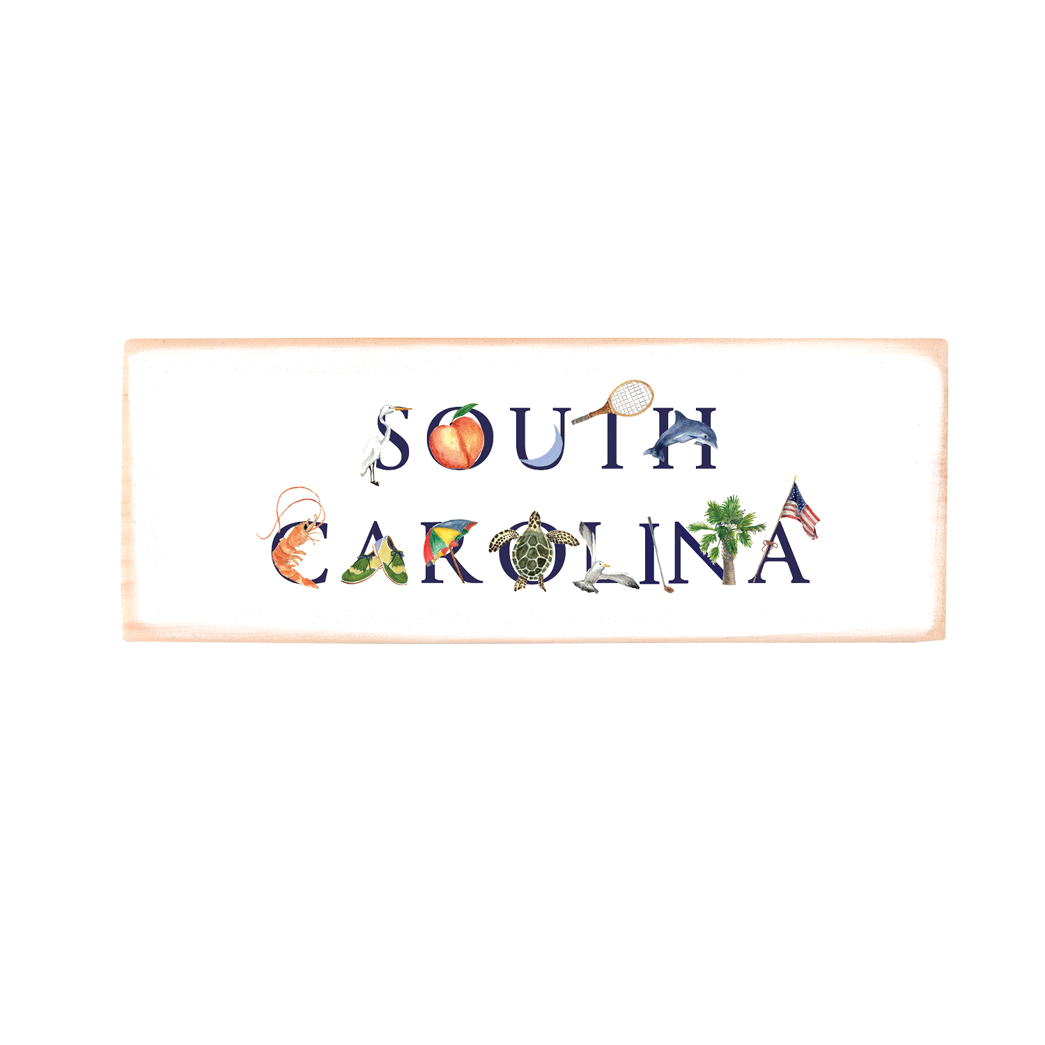 south carolina wood block rectangle