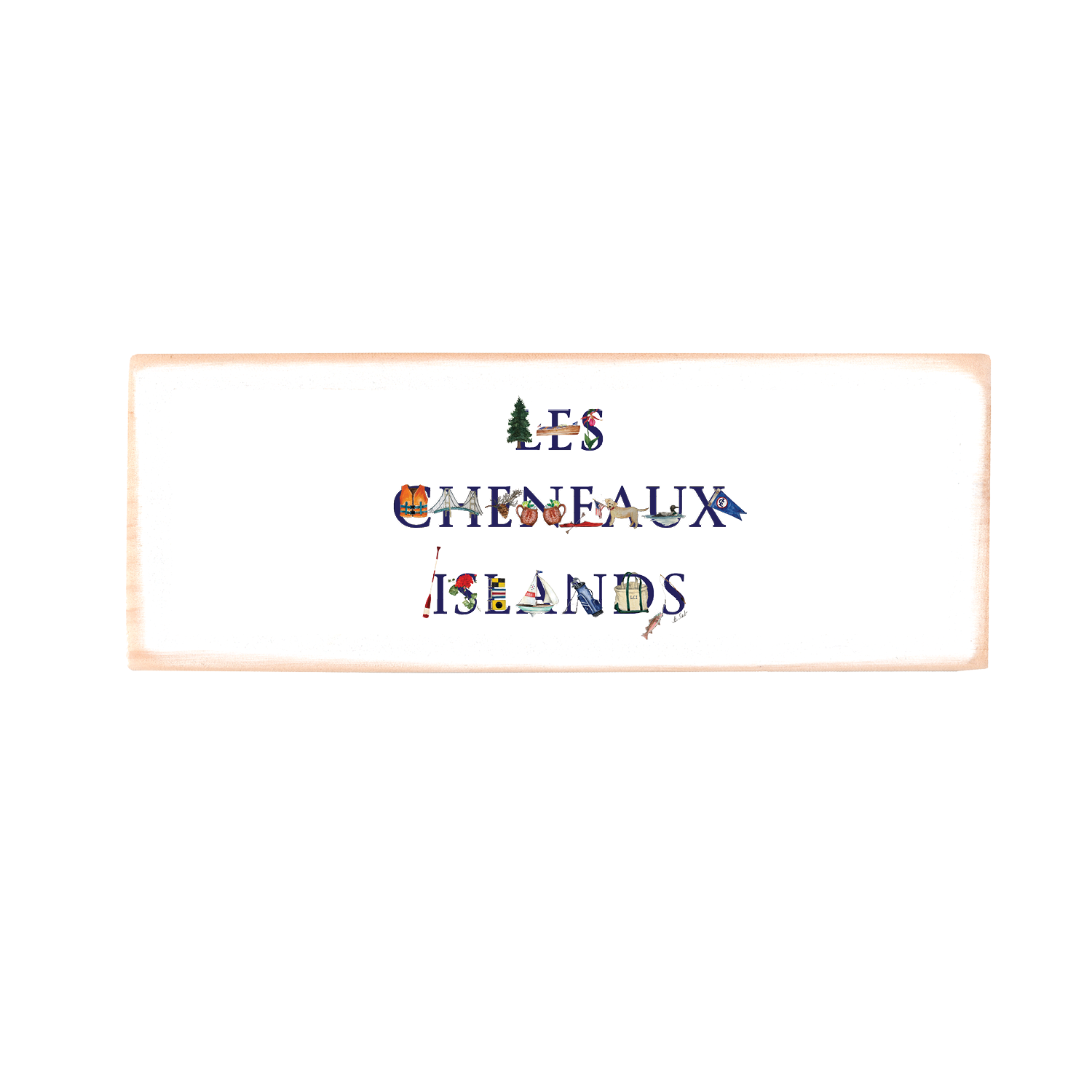 les cheneaux islands wood block rectangle