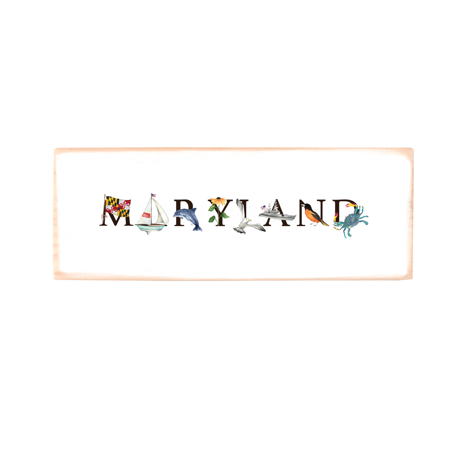 maryland 2025 wood block rectangle