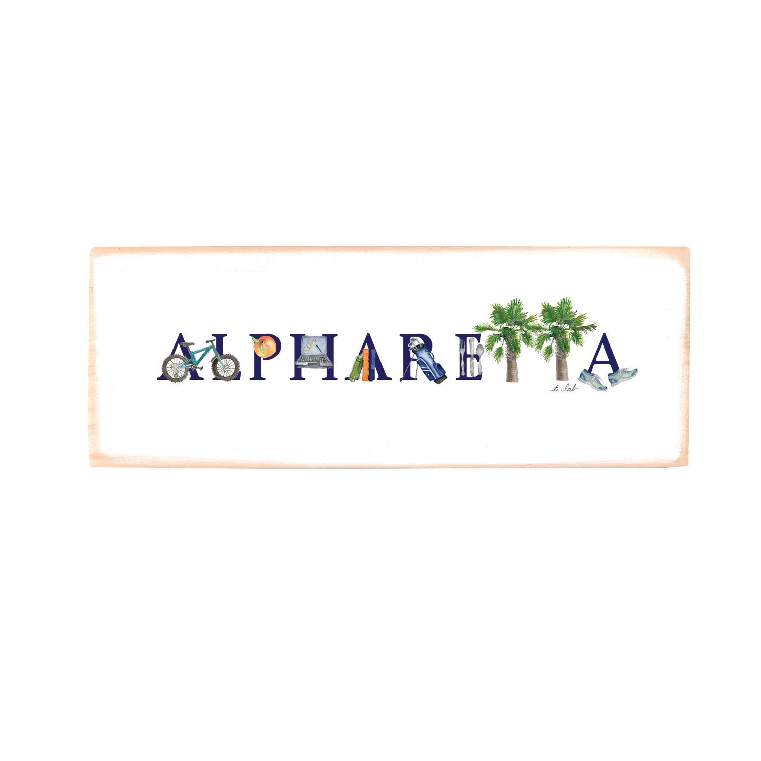 alpharetta wood block rectangle