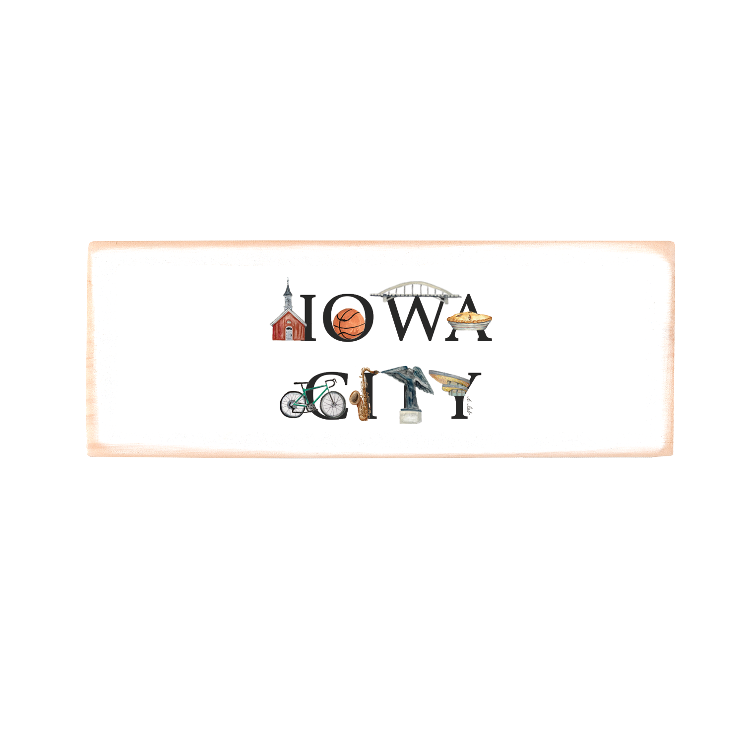 iowa city wood block rectangle