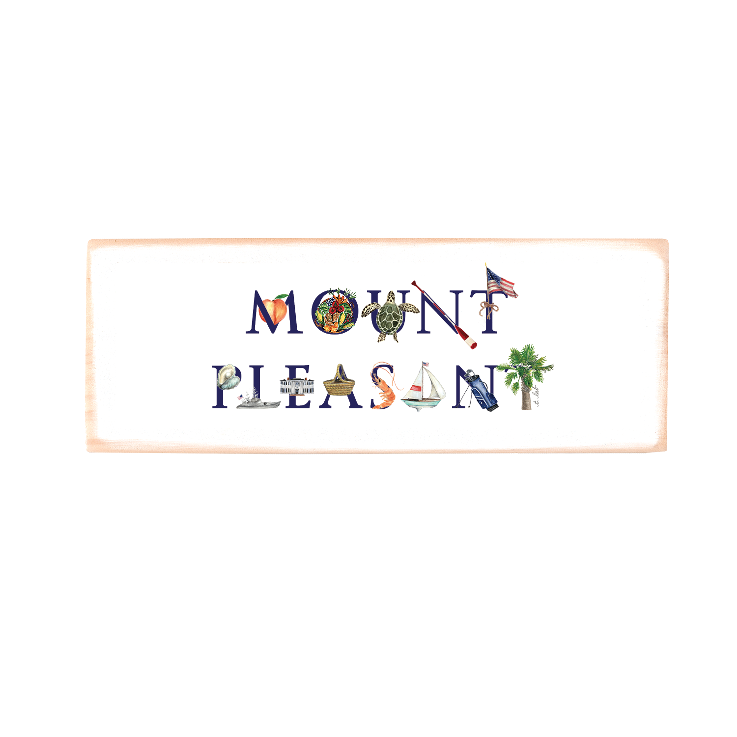 mount pleasant wood block rectangle