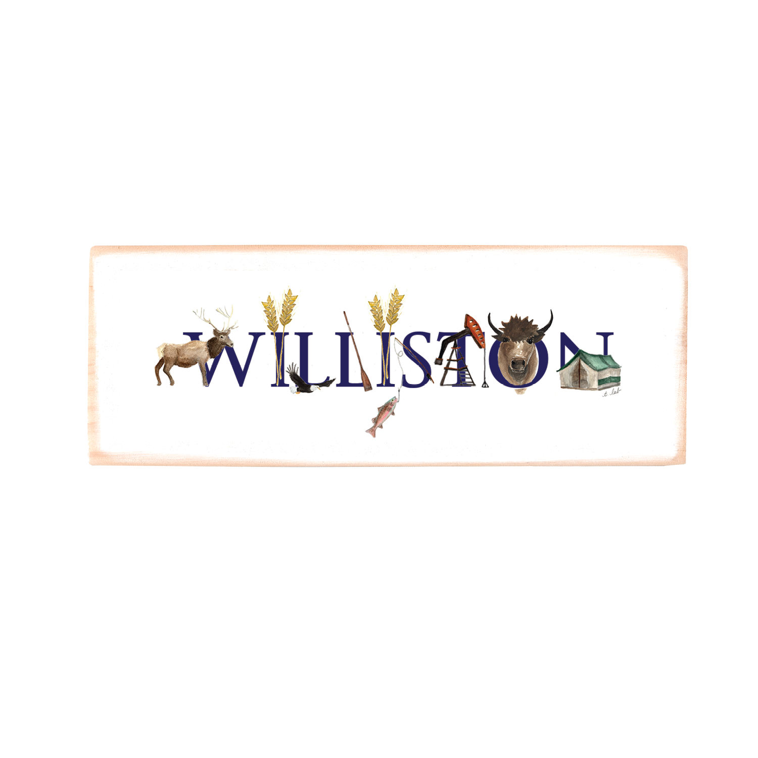 williston nd wood block rectangle