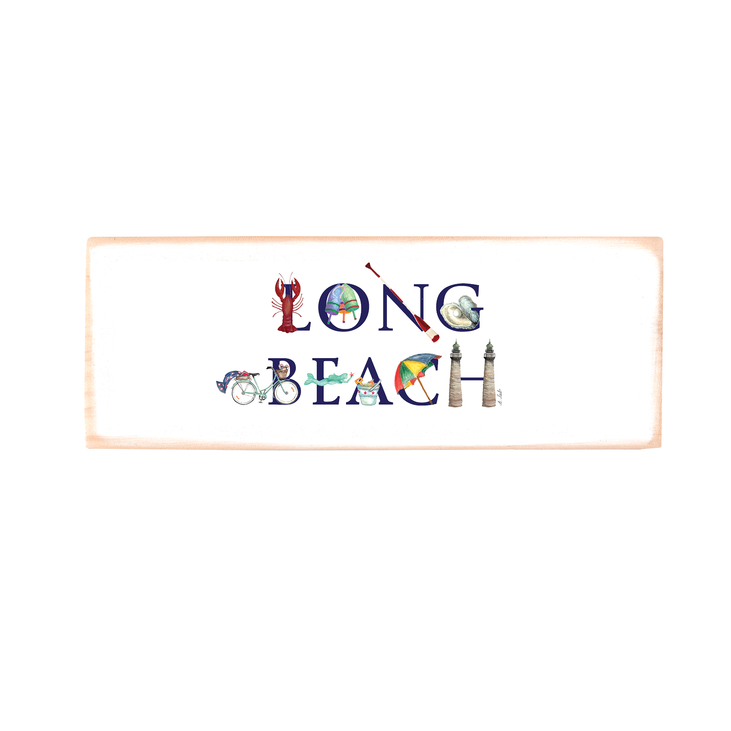 long beach ma wood block rectangle