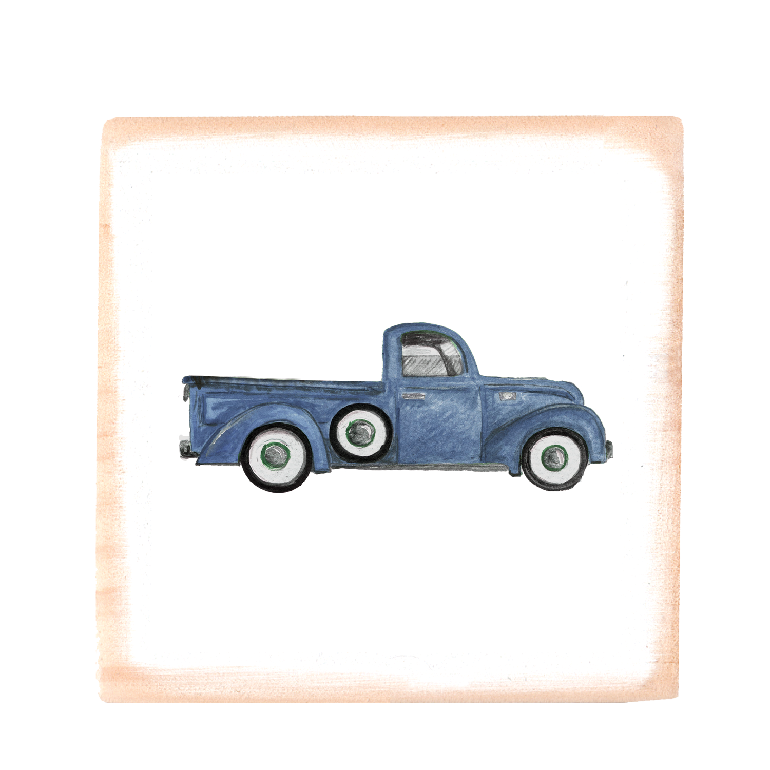 blue truck square block