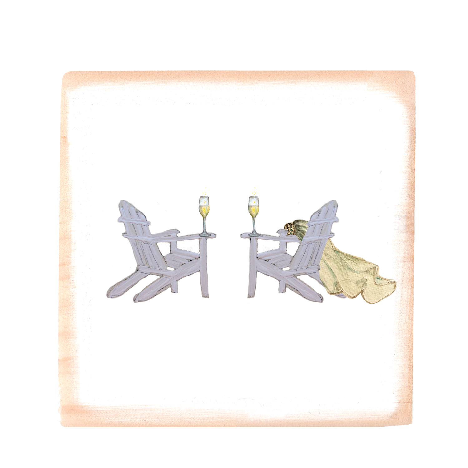 wedding adirondak chairs wood block