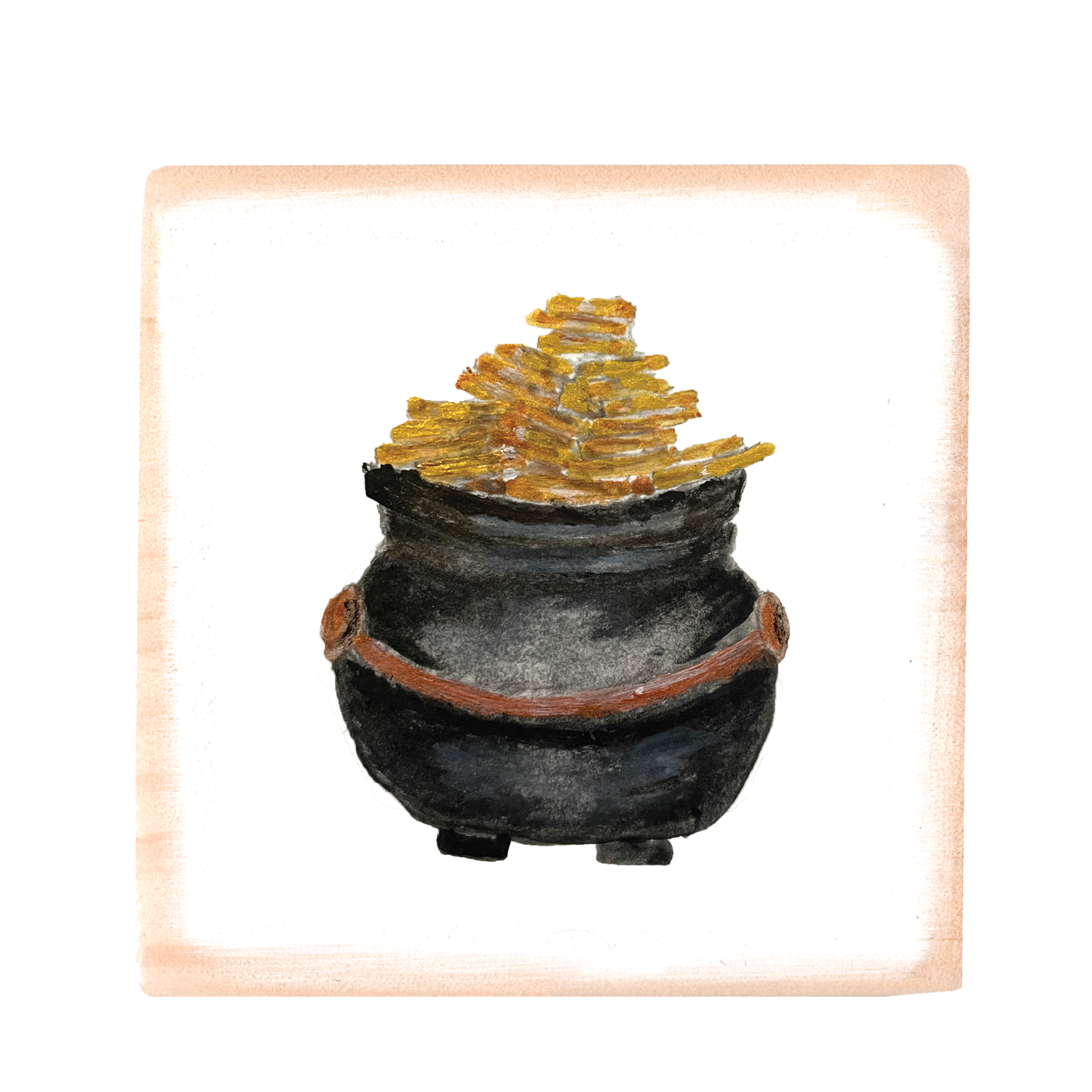 pot of gold wood block