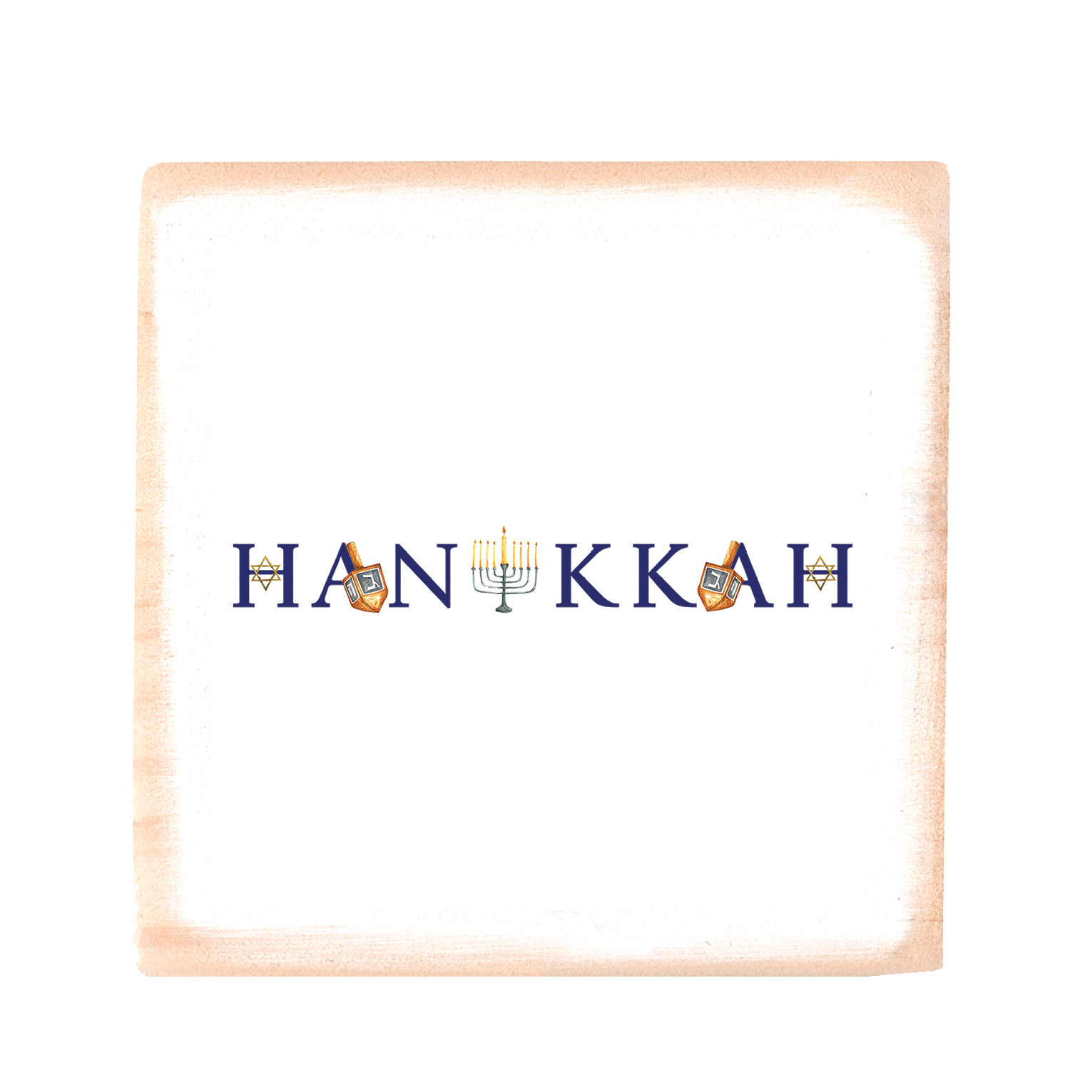 hanukkah wood block