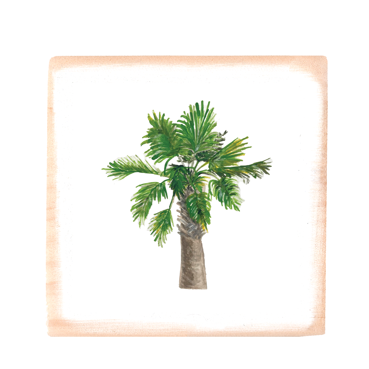palmetto palm tree wood block