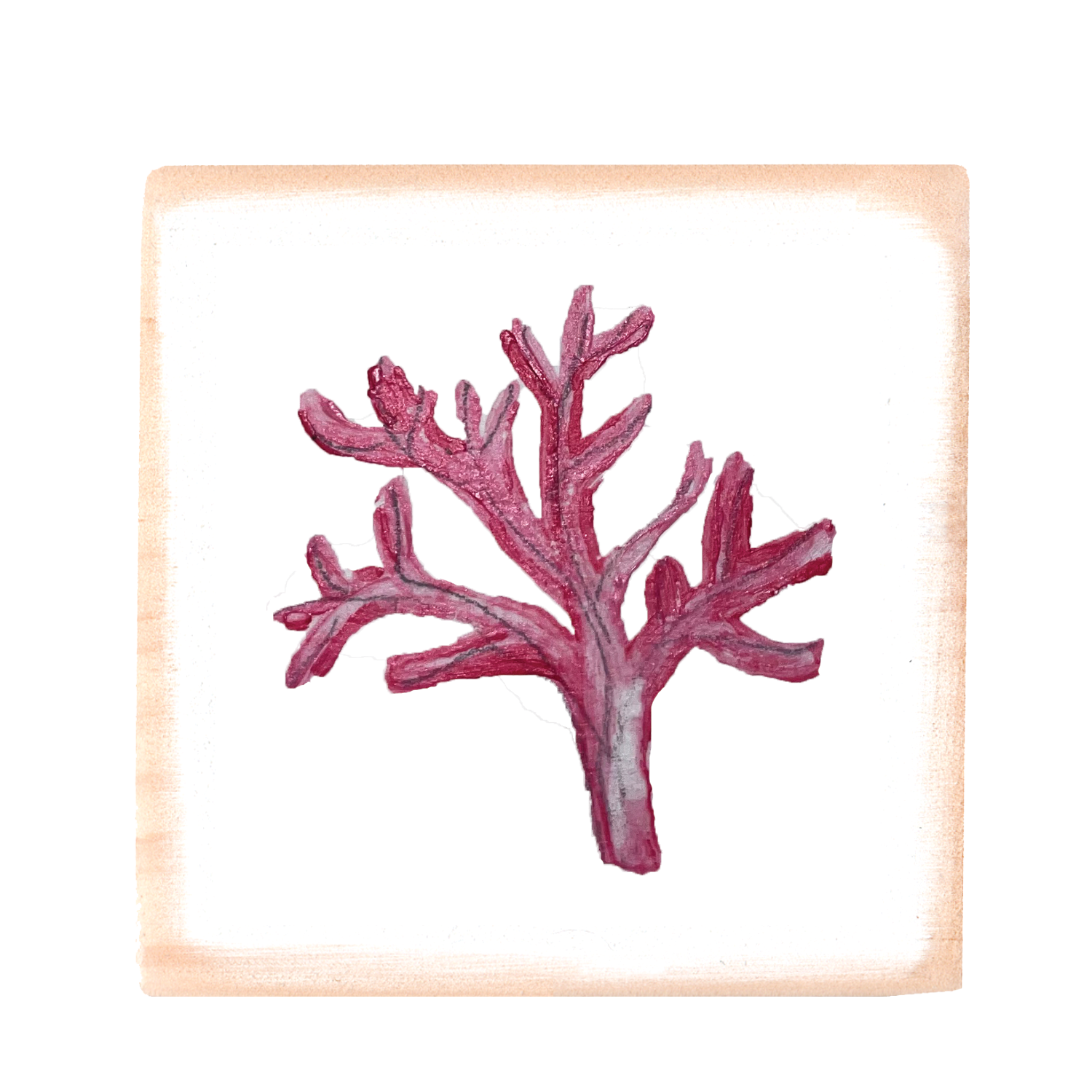 coral pink wood block