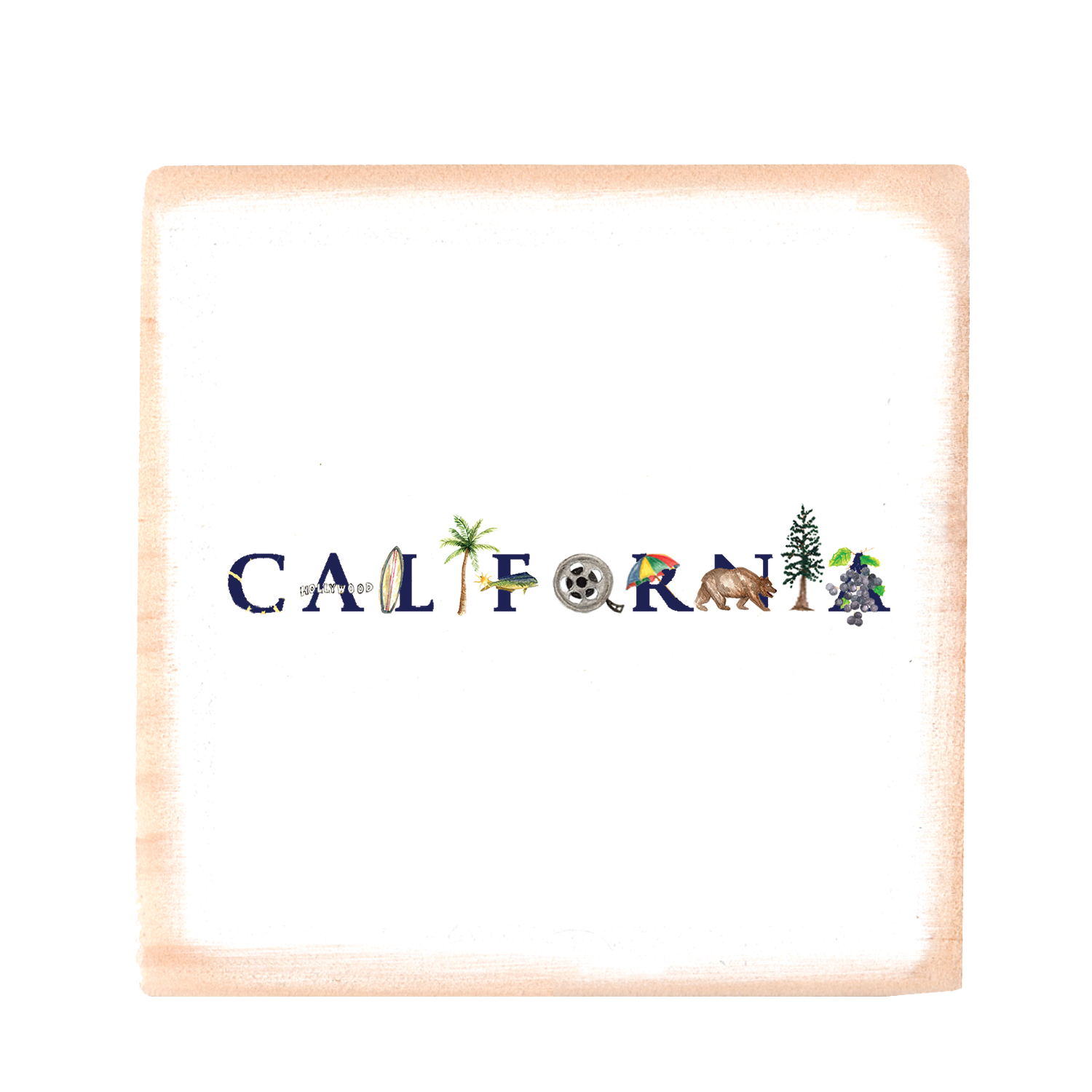 california blue font square block