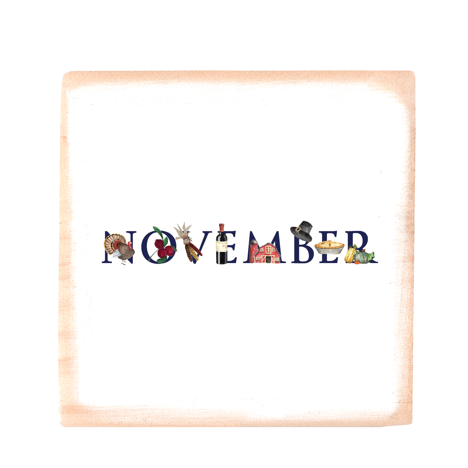 november wood block