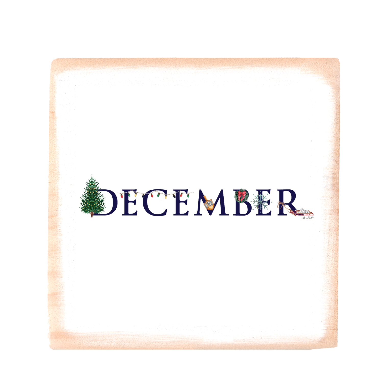 december wood block