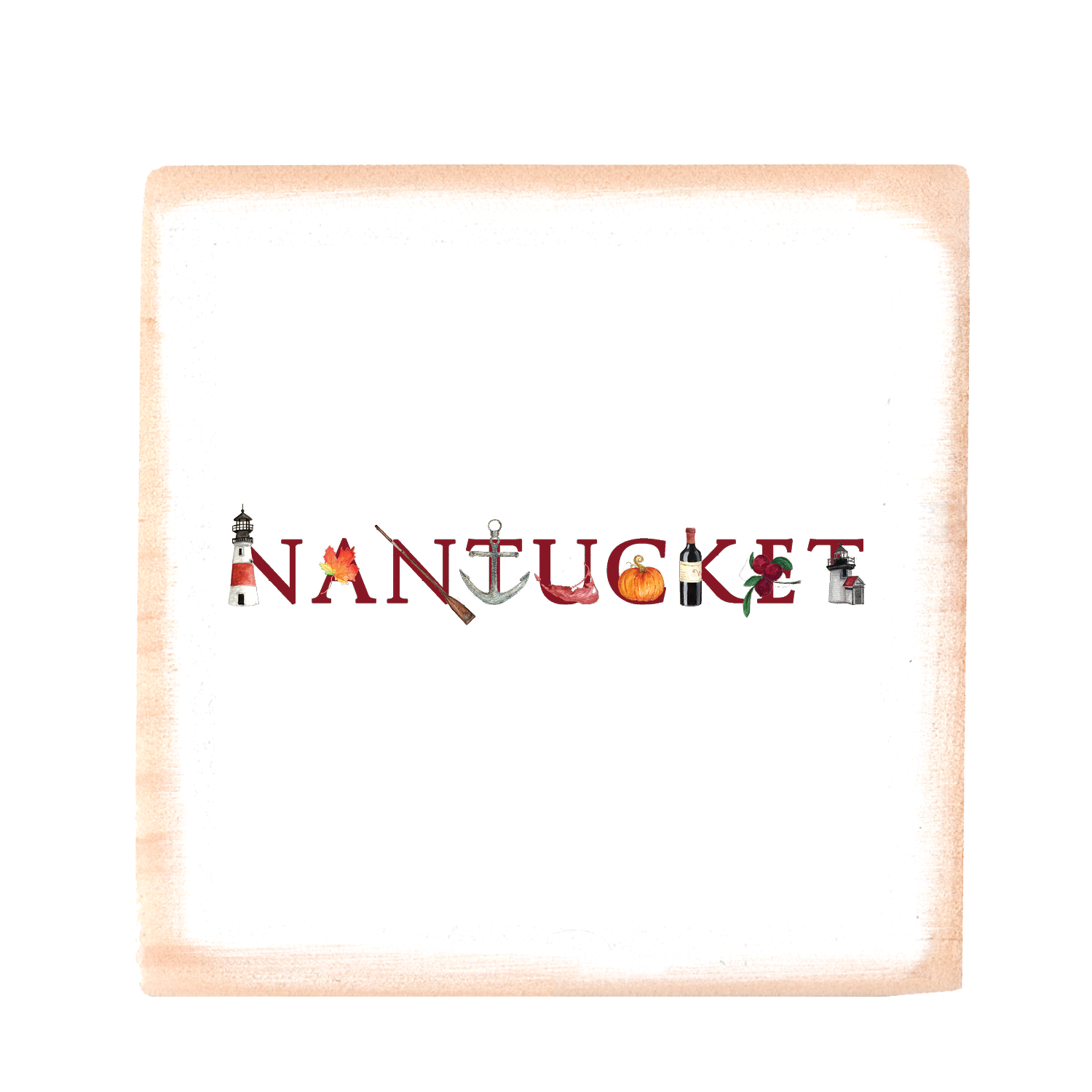 nantucket thanksgiving wood block