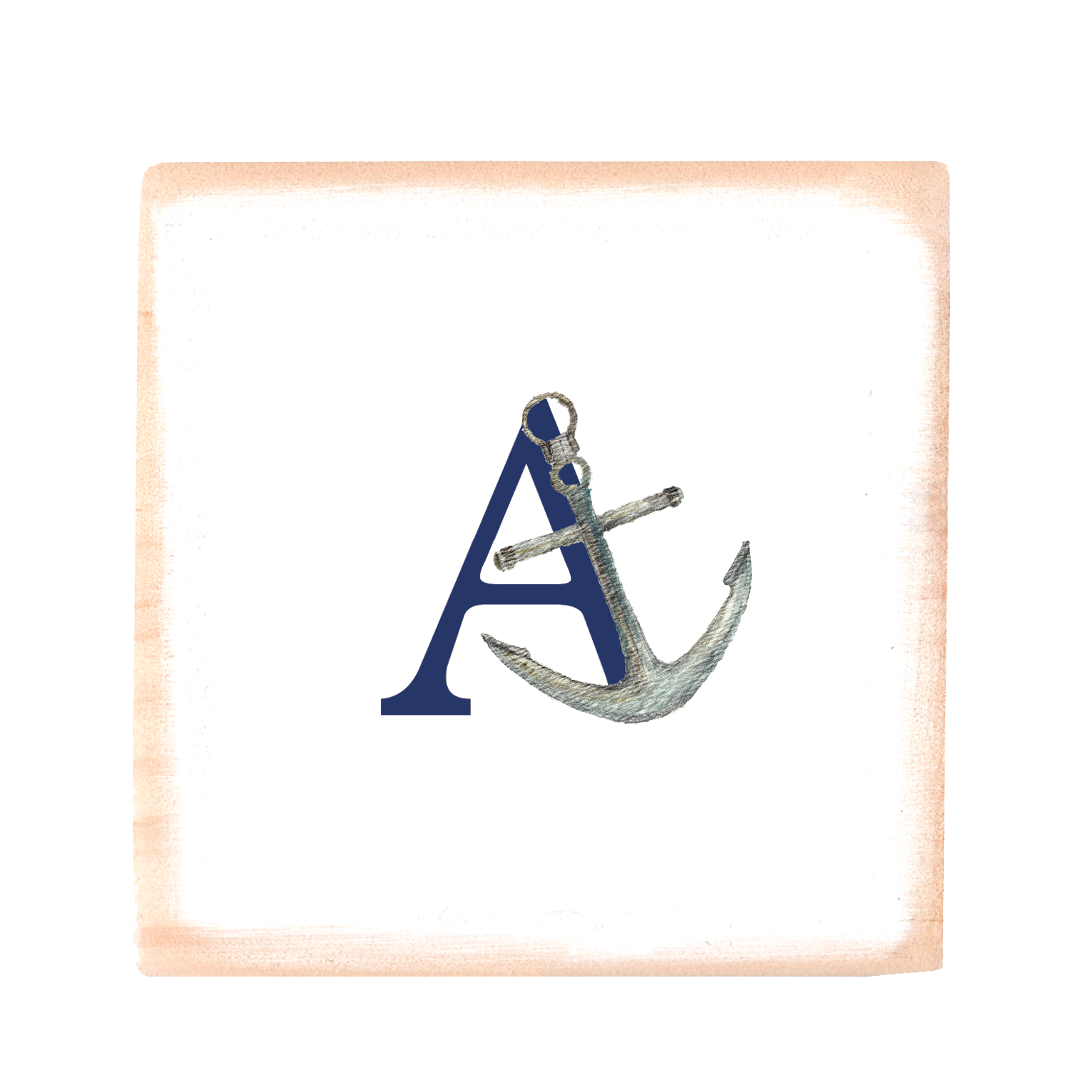 nautical alphabet - A wood block