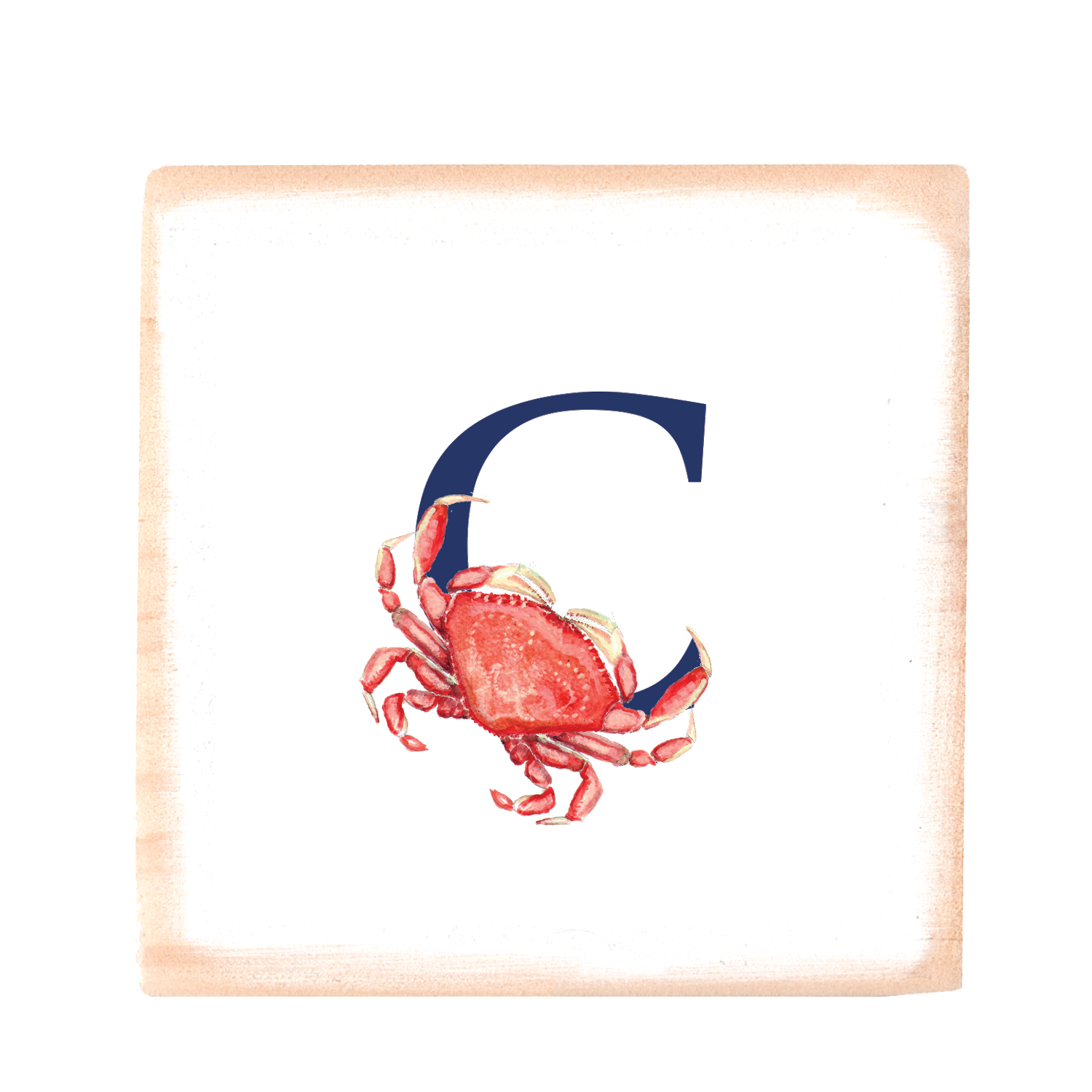 nautical alphabet - C wood block