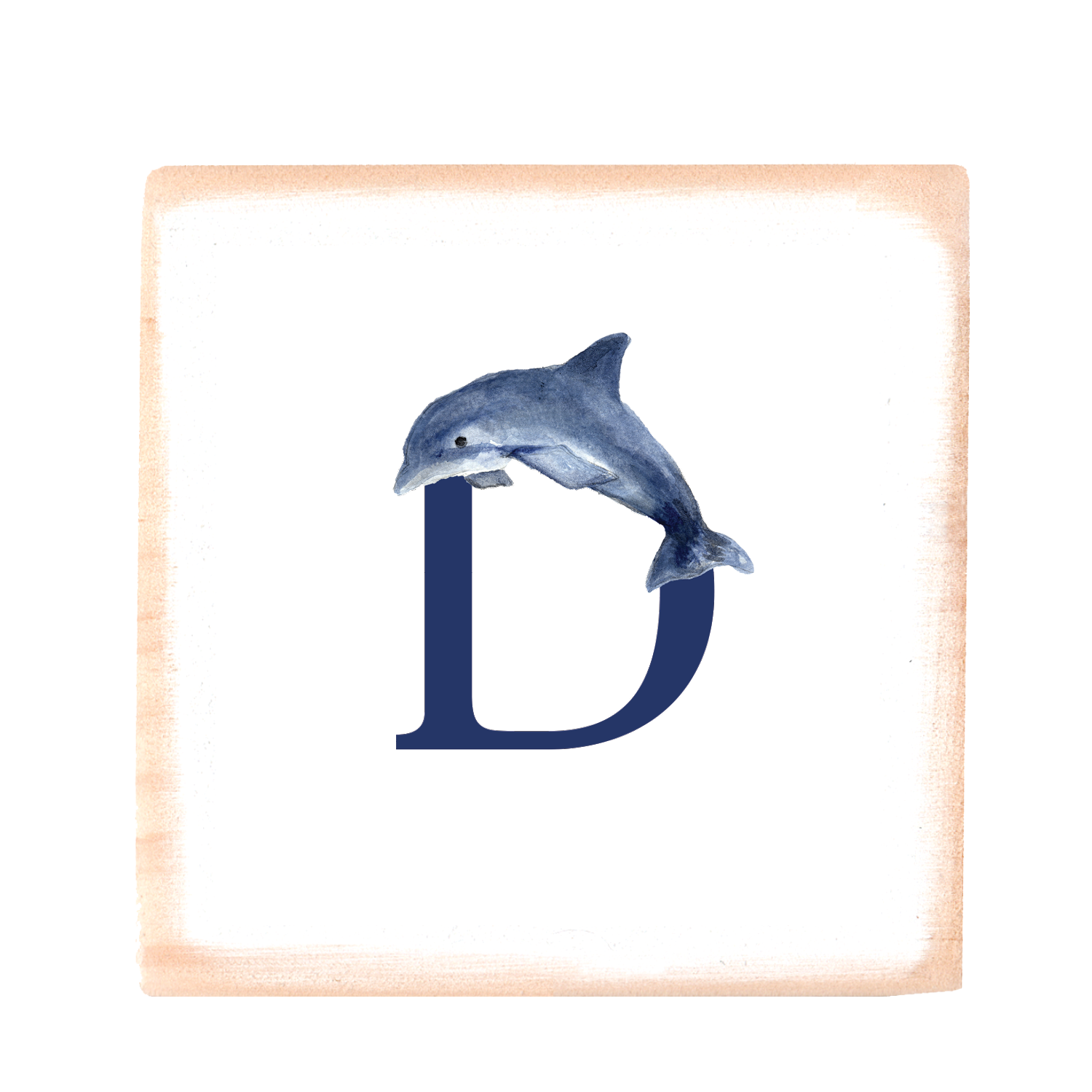 nautical alphabet - D wood block