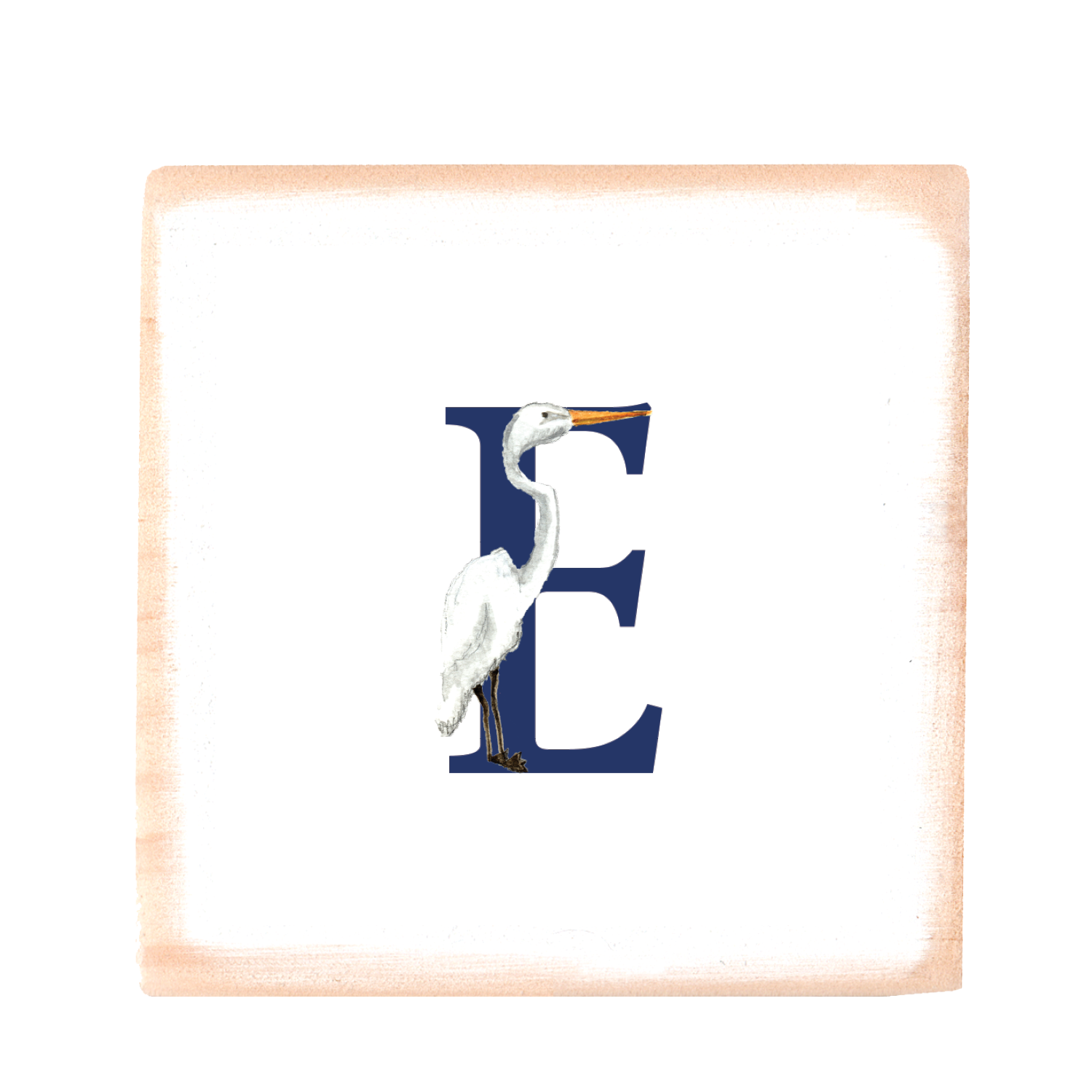 nautical alphabet - E wood block