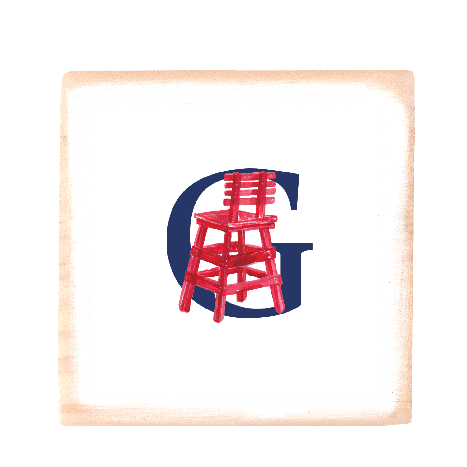 nautical alphabet - G wood block